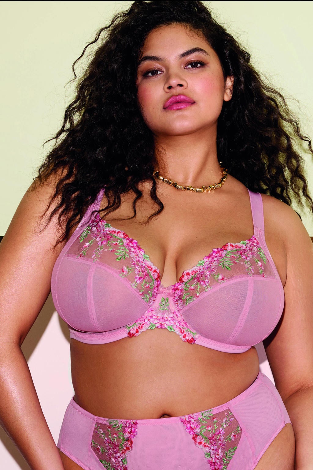 Elomi niet-voorgevormde plunge beugel-bh Aerith roze
