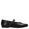 Manfield leren ballerina's zwart