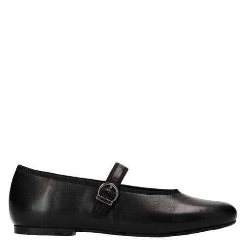 Manfield leren ballerina's zwart afbeelding