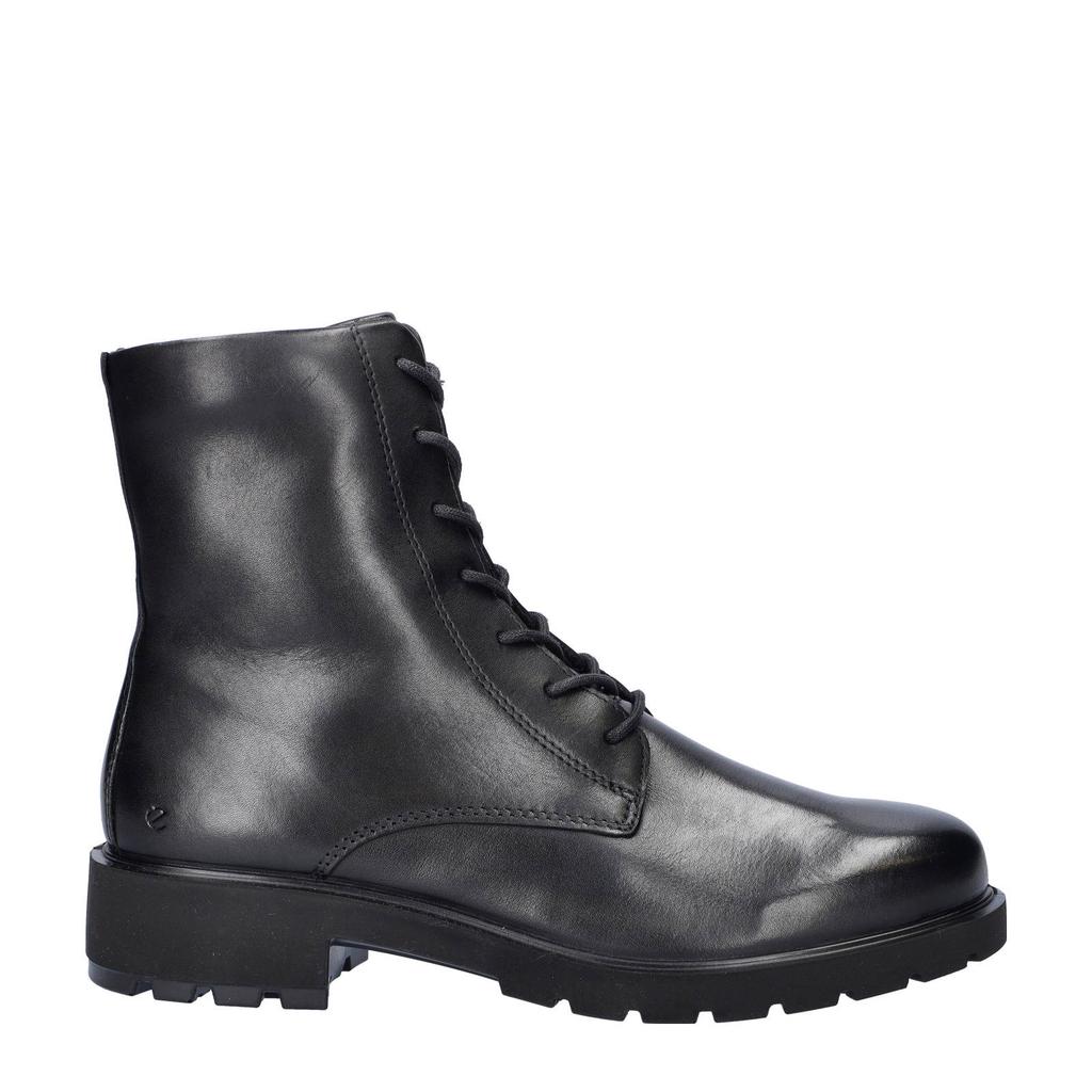 Zwarte dames Ecco Metropole Vienna leren veterboots met rits- en vetersluiting