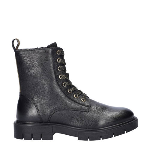 Nelson Kids leren veterboots zwart afbeelding