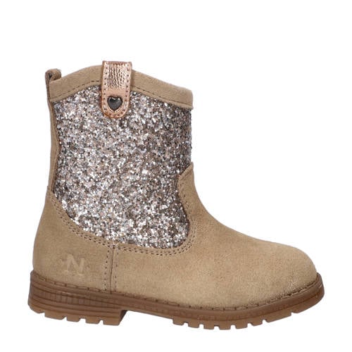 Nelson Kids suède laarzen met glitters beige afbeelding