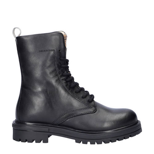 Nelson Kids leren veterboots zwart afbeelding