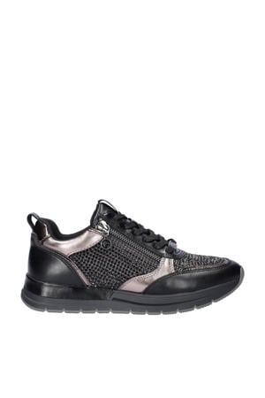 sneakers met strass zwart