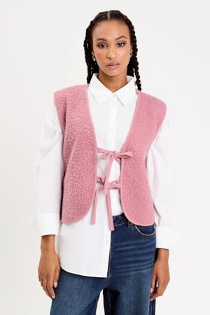 teddy gilet oudroze