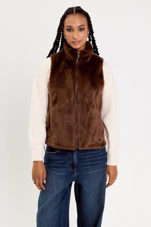 imitatiebonten bodywarmer bruin