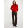 Morgan imitatieleren imitatieleren bootcut regular waist casual broek donkerbruin