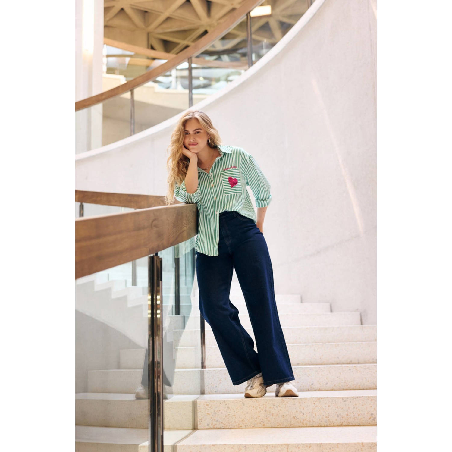 LOLALIZA wide leg jeans dark blue denim