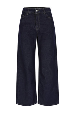 wide leg jeans dark blue denim