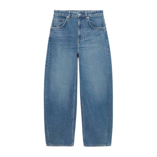 Mango barrel jeans medium blue denim afbeelding