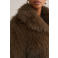 WE Fashion faux fur jas bruin