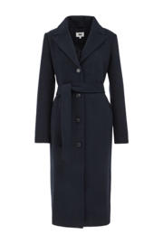 thumbnail: WE Fashion wollen trenchcoat donkerblauw