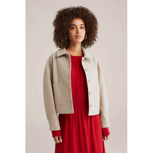 WE Fashion shacket beige afbeelding