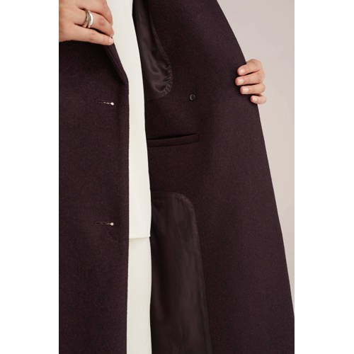 WE STUDIO wollen manteljas aubergine afbeelding