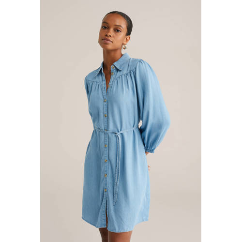 WE Fashion Blue Ridge blousejurk light blue denim afbeelding