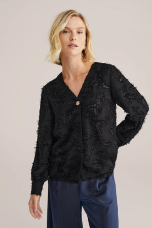 gebloemde blouse zwart