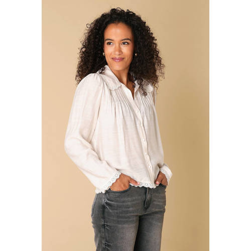Ivy Beau blouse ecru broderie afbeelding