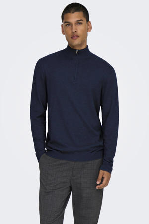 pullover fijn gebreid donkerblauw
