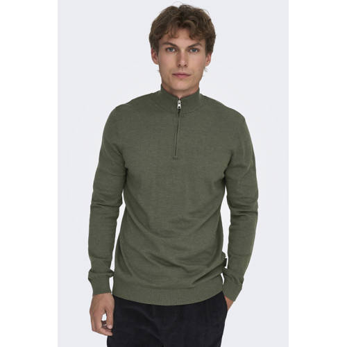 ONLY & SONS pullover fijn gebreid groen afbeelding
