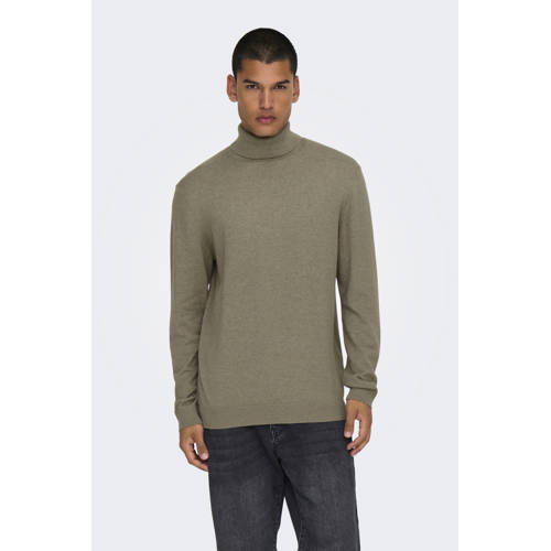 ONLY & SONS coltrui fijn gebreid taupe afbeelding