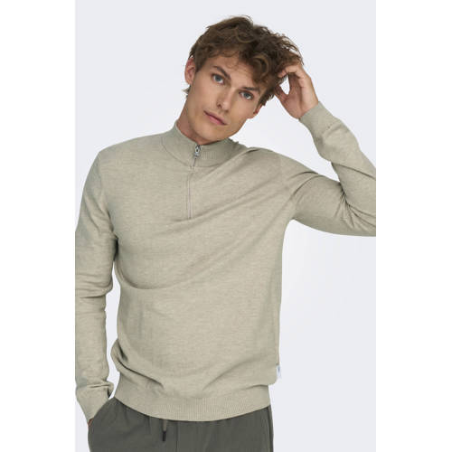 ONLY & SONS pullover fijn gebreid beige afbeelding