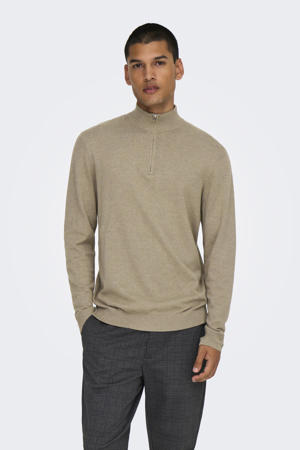 pullover fijn gebreid lichtbruin