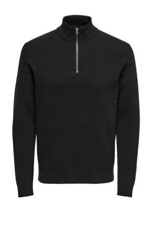 pullover rib gebreid zwart