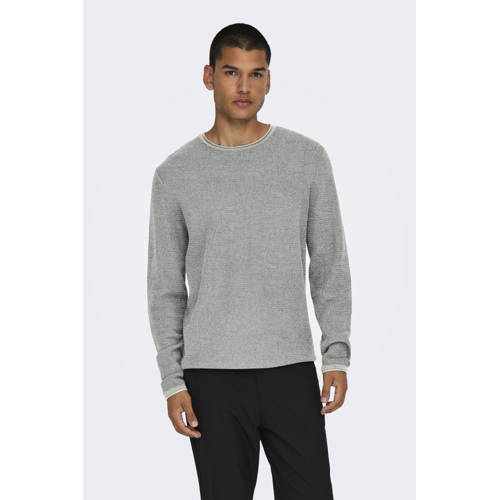 ONLY & SONS gebreide trui grijs afbeelding