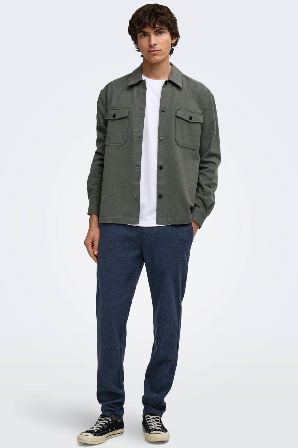 ONLY & SONS slim chino donkerblauw