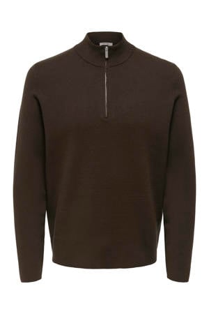 pullover sweater donkerbruin