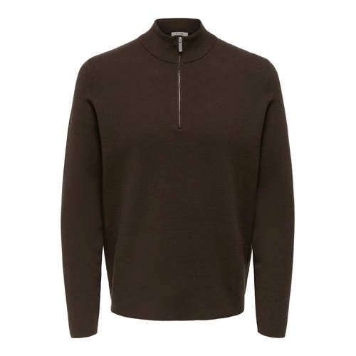 ONLY & SONS pullover sweater donkerbruin afbeelding