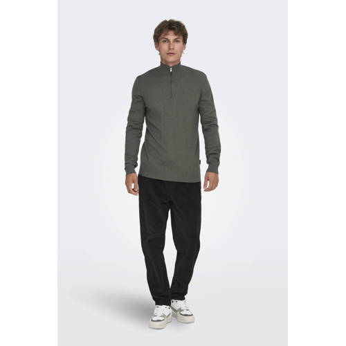 ONLY & SONS corduroy tapered casual broek zwart afbeelding
