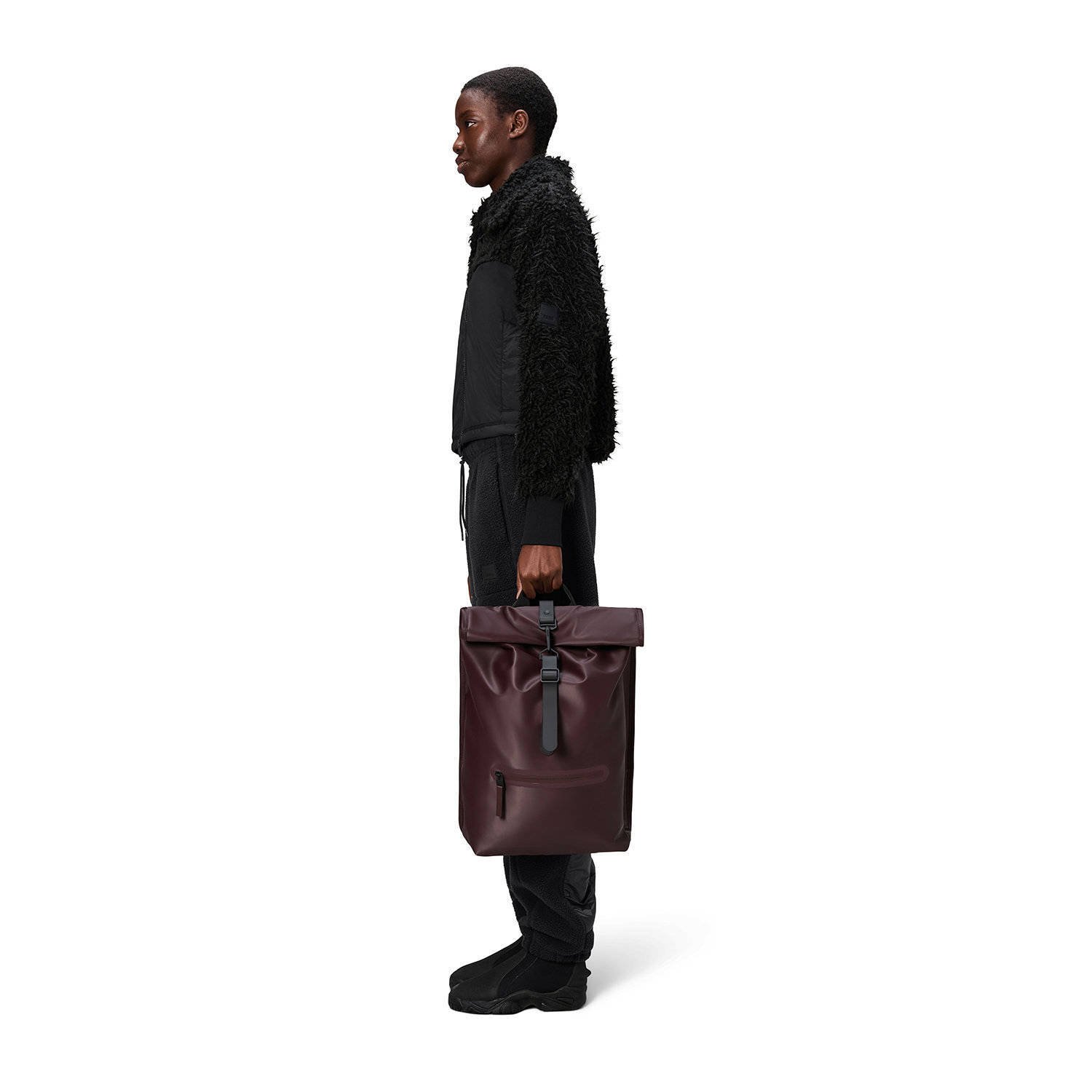 Rains rugzak Rolltop W3 bordeauxrood