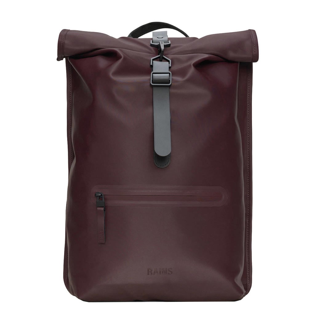 Rains rugzak Rolltop W3 bordeauxrood