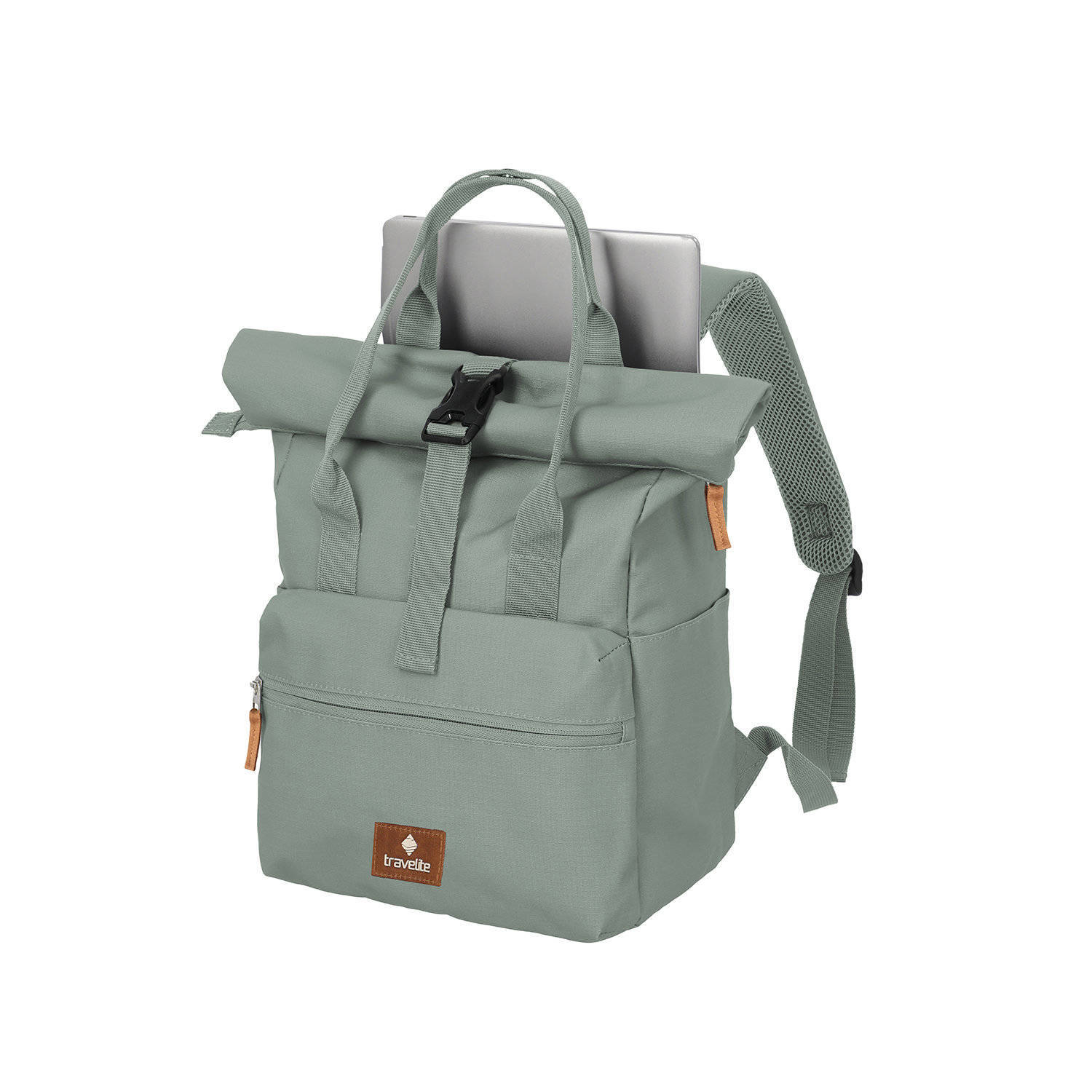 Travelite rugzak Basics Short Handle Rollup mintgroen