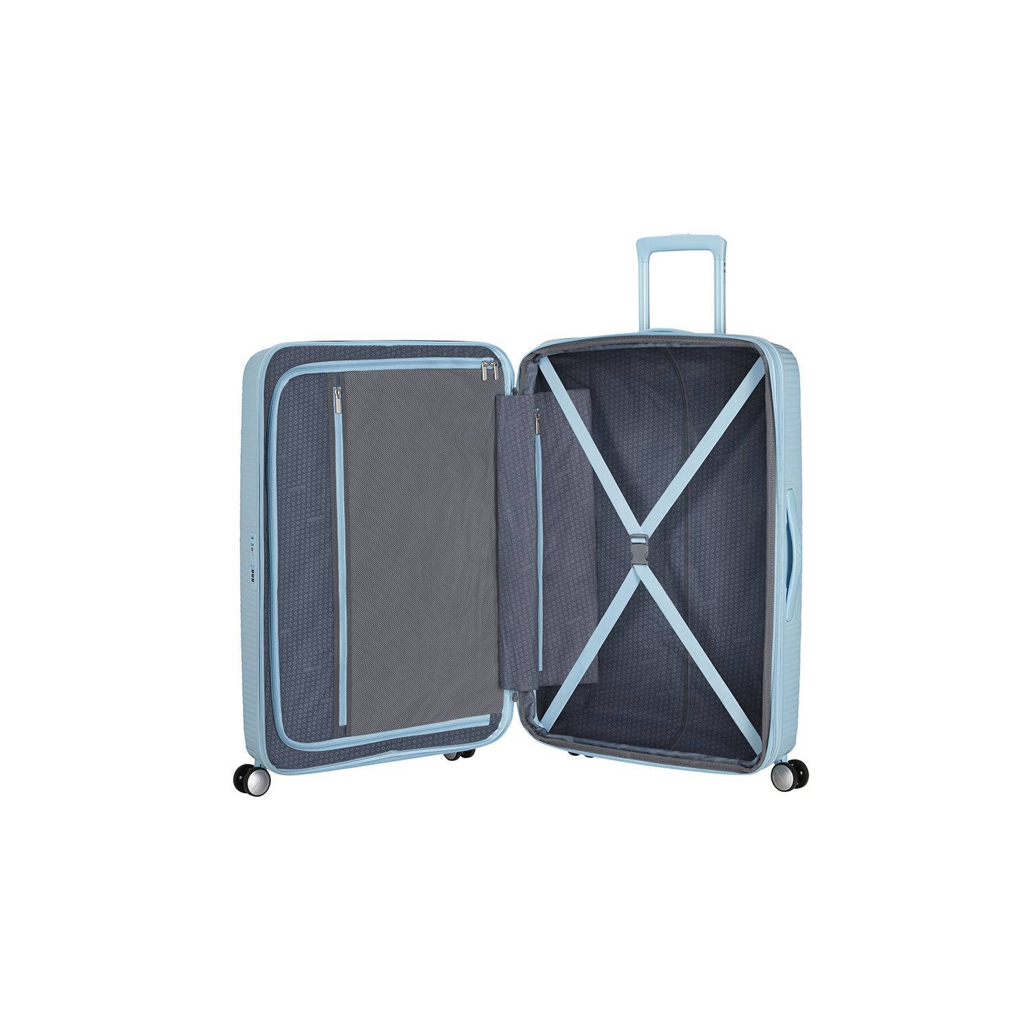 American Tourister trolley Soundbox 77 cm. Expandable lichtblauw