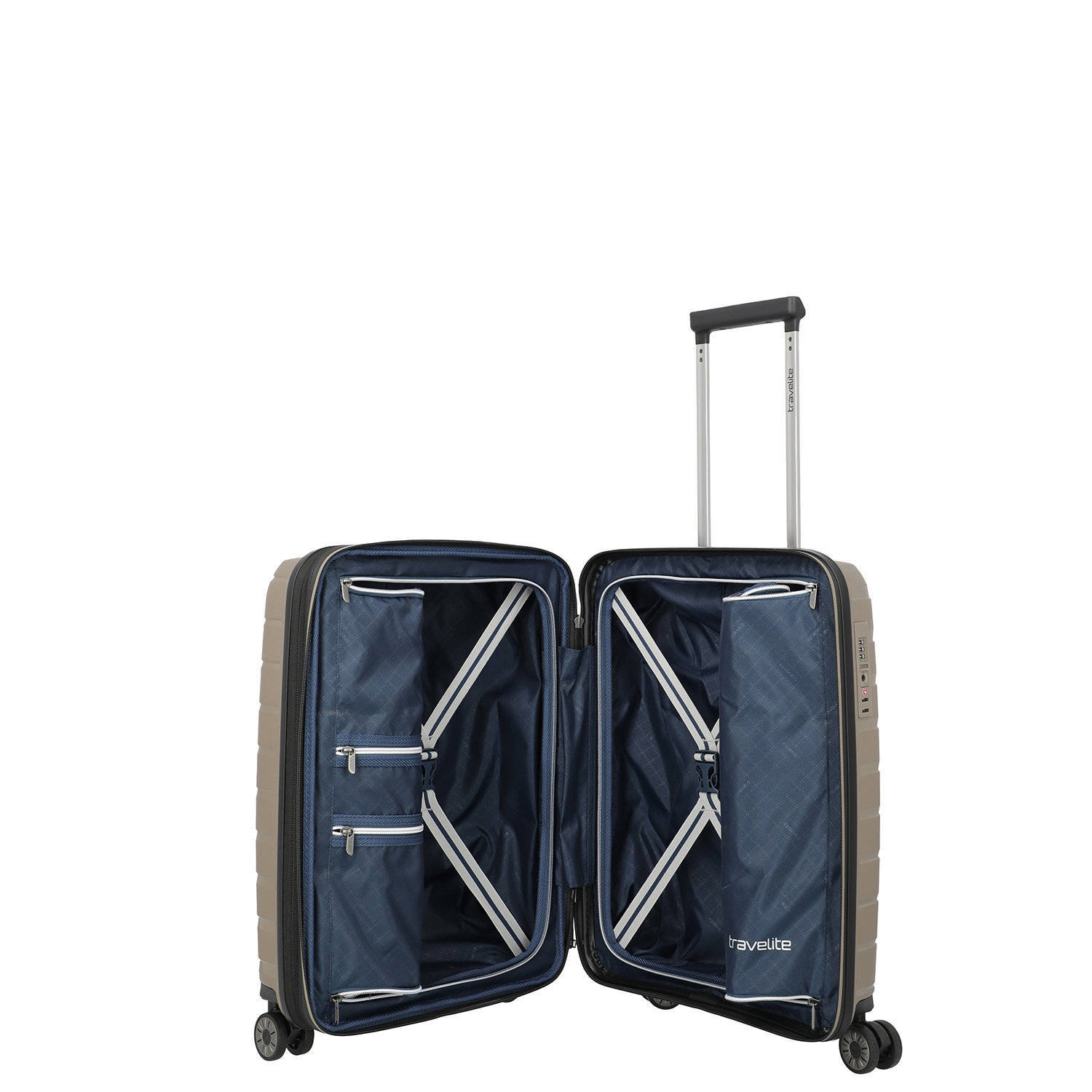 Travelite trolley Air Base 55 cm. Expandable lichtbruin