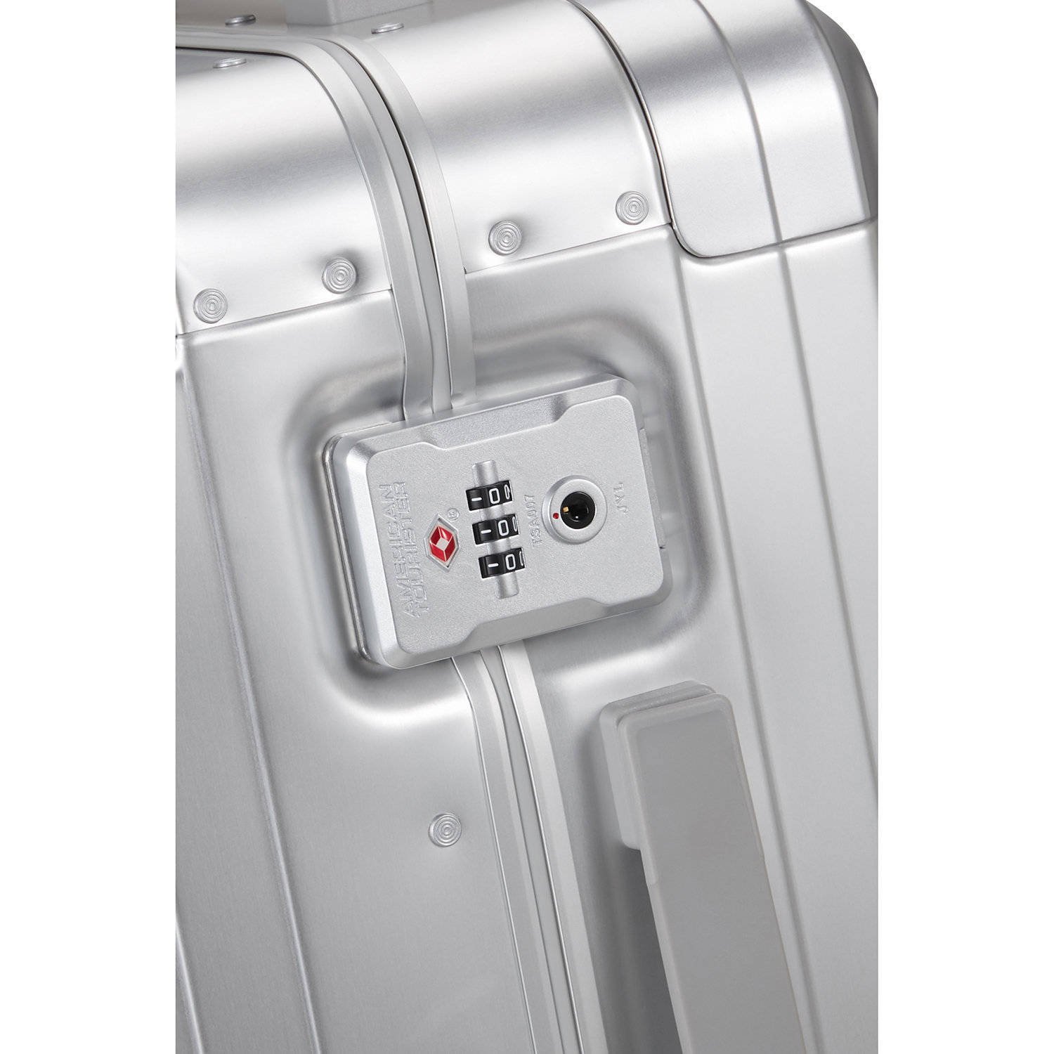 American Tourister trolley Soundbox Alu 68 cm. zilverkleurig