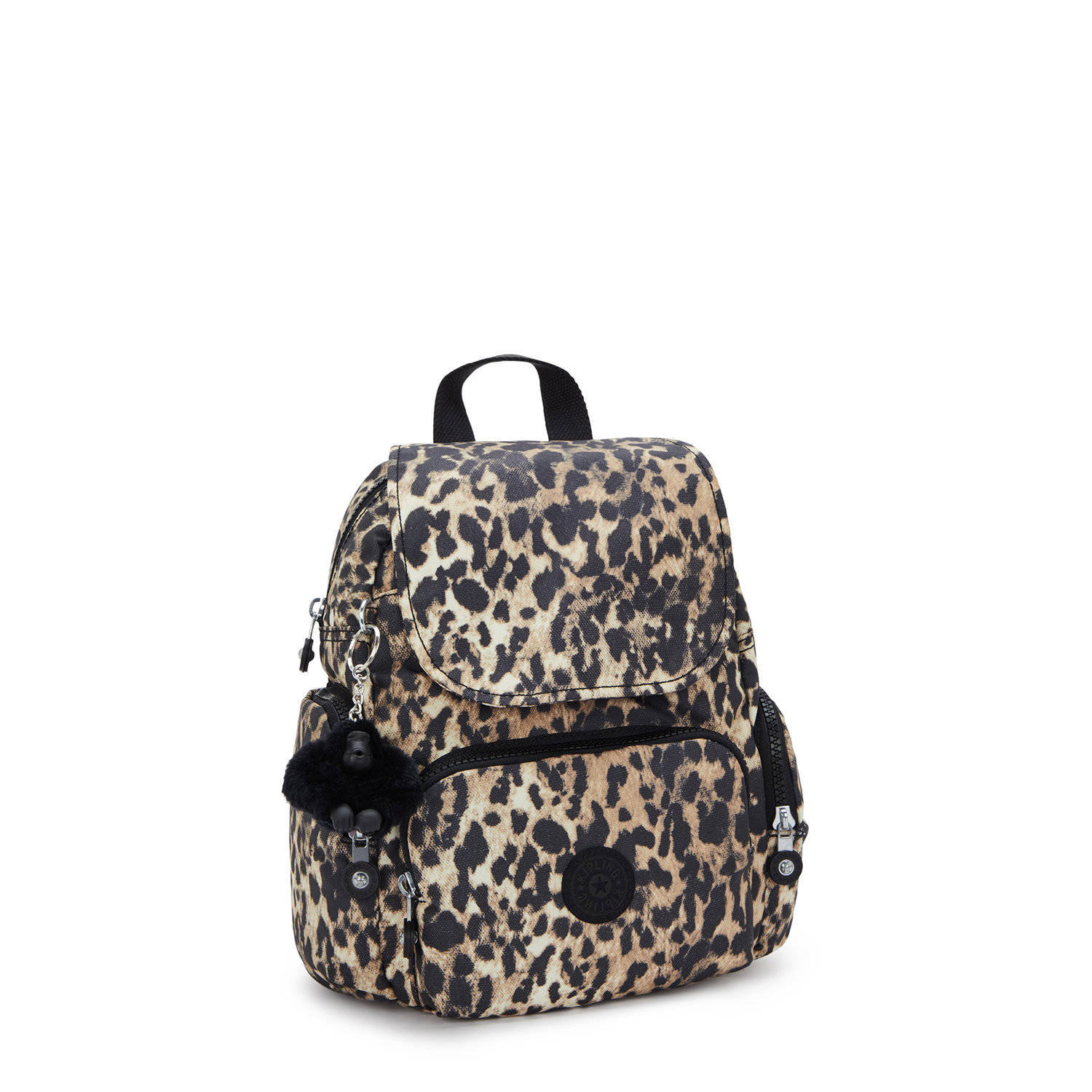 Kipling rugzak City Zip Mini met panteprint bruin