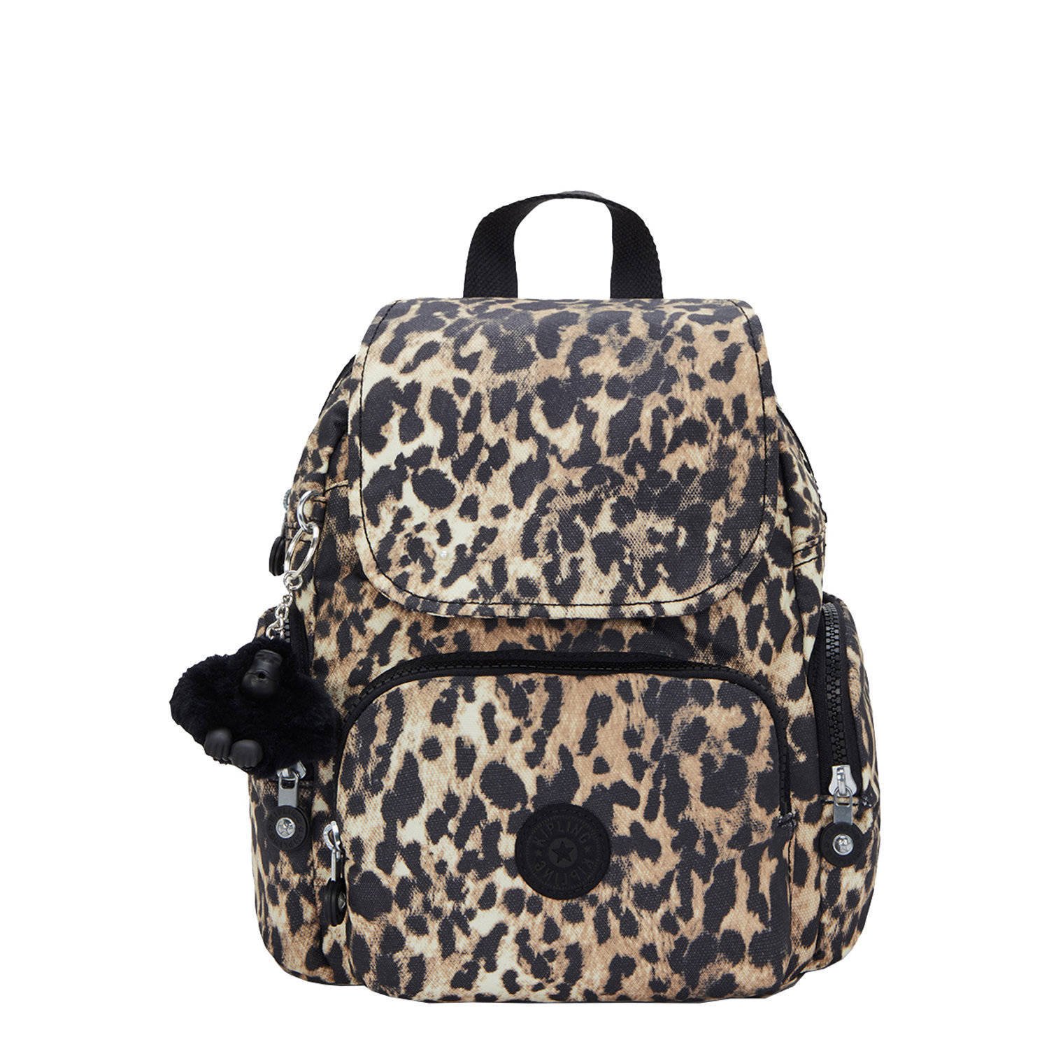 Kipling rugzak City Zip Mini met panteprint bruin