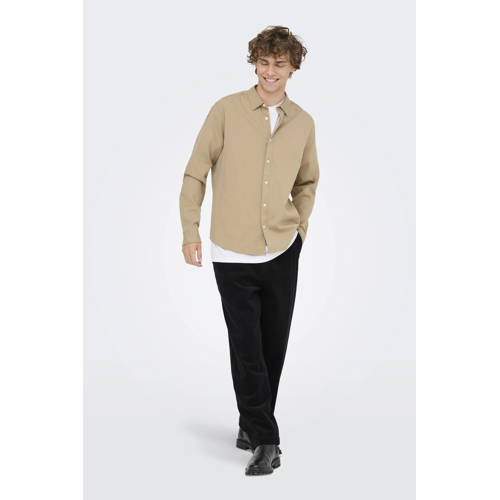 ONLY & SONS ONSFADE corduroy loose casual broek zwart afbeelding