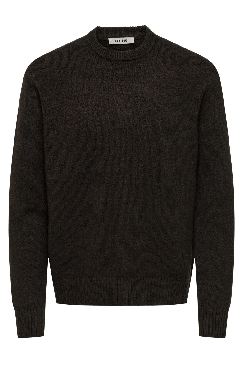 Baxboy Gebreide trui voor heren, Two Tone, ronde hals, grof gebreid B-8056, grijs, XL