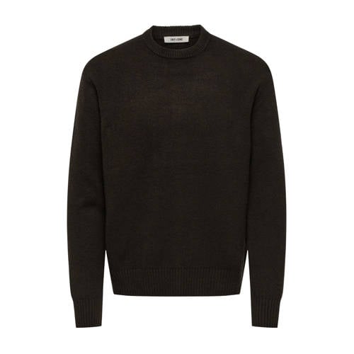 ONLY & SONS pullover gebreid donkerbruin afbeelding