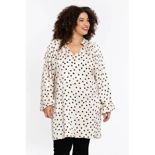 YOEK tuniek met stippen beige afbeelding