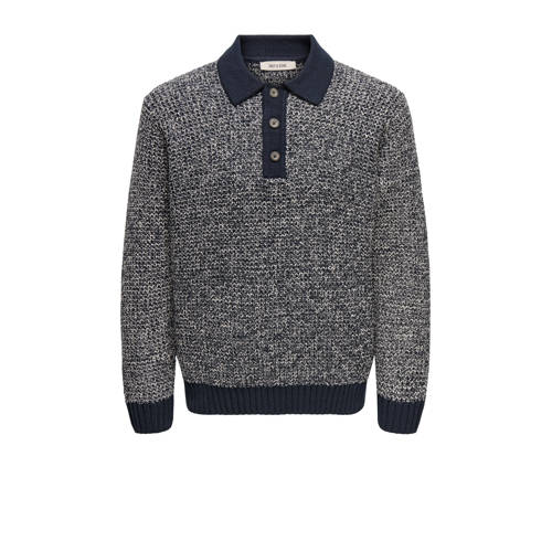 ONLY & SONS trui grof gebreid grijs afbeelding