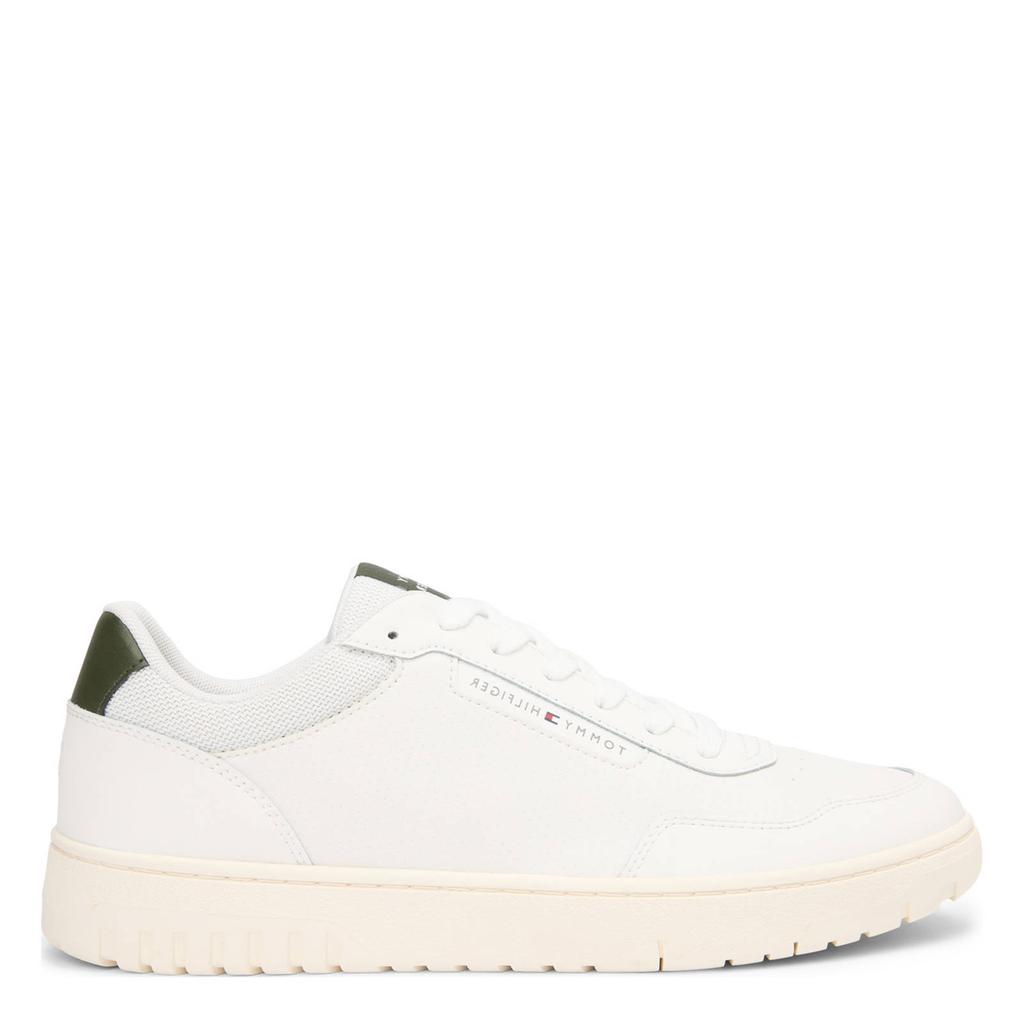 Ecru heren Tommy Hilfiger leren sneakers met veters