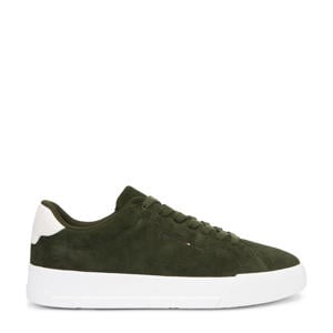 suède sneakers donkergroen