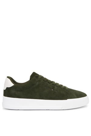 suède sneakers donkergroen