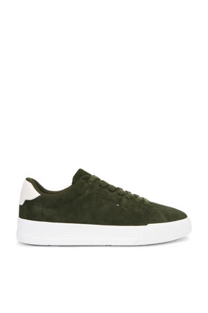suède sneakers donkergroen