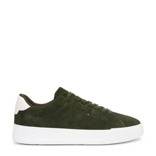 Tommy Hilfiger suède sneakers donkergroen afbeelding